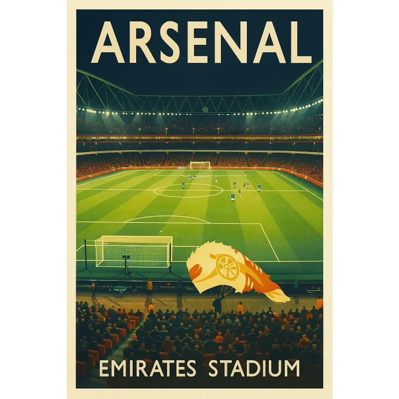 Retro Football Field Art Poster Canvas Painting - Home Decor Wall Art