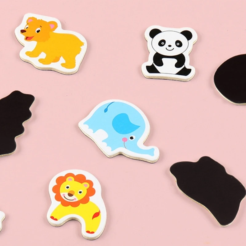 Kids Wood Animal Magnets Collection 36PCS Educational Toy Set Fridge Magnets Whiteboard Magnets for Home Office Use 2
