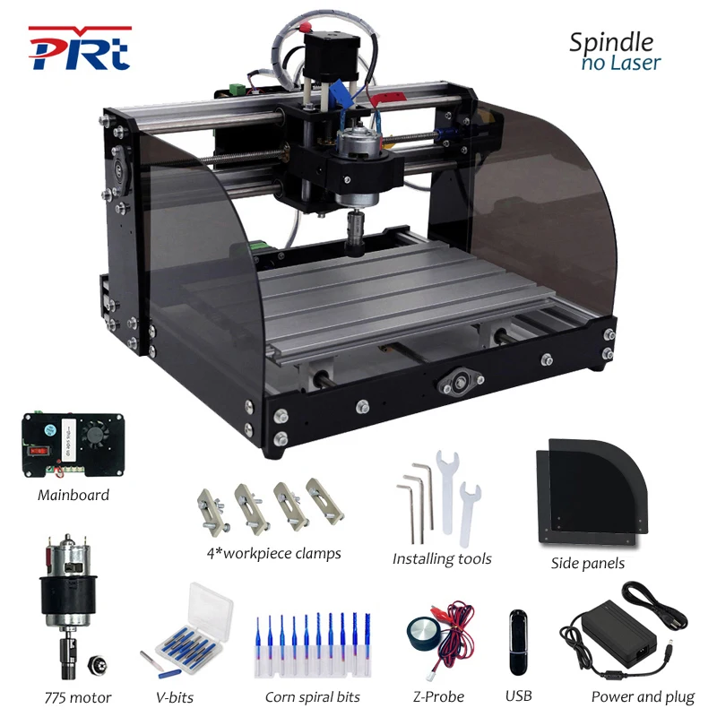 PRTCNC 3018 Pro 4040 Engraving Machine Engraver Router Carving Milling CNC Laser Mark GRBL ER11 for Wood PVC PCB Leather MDF