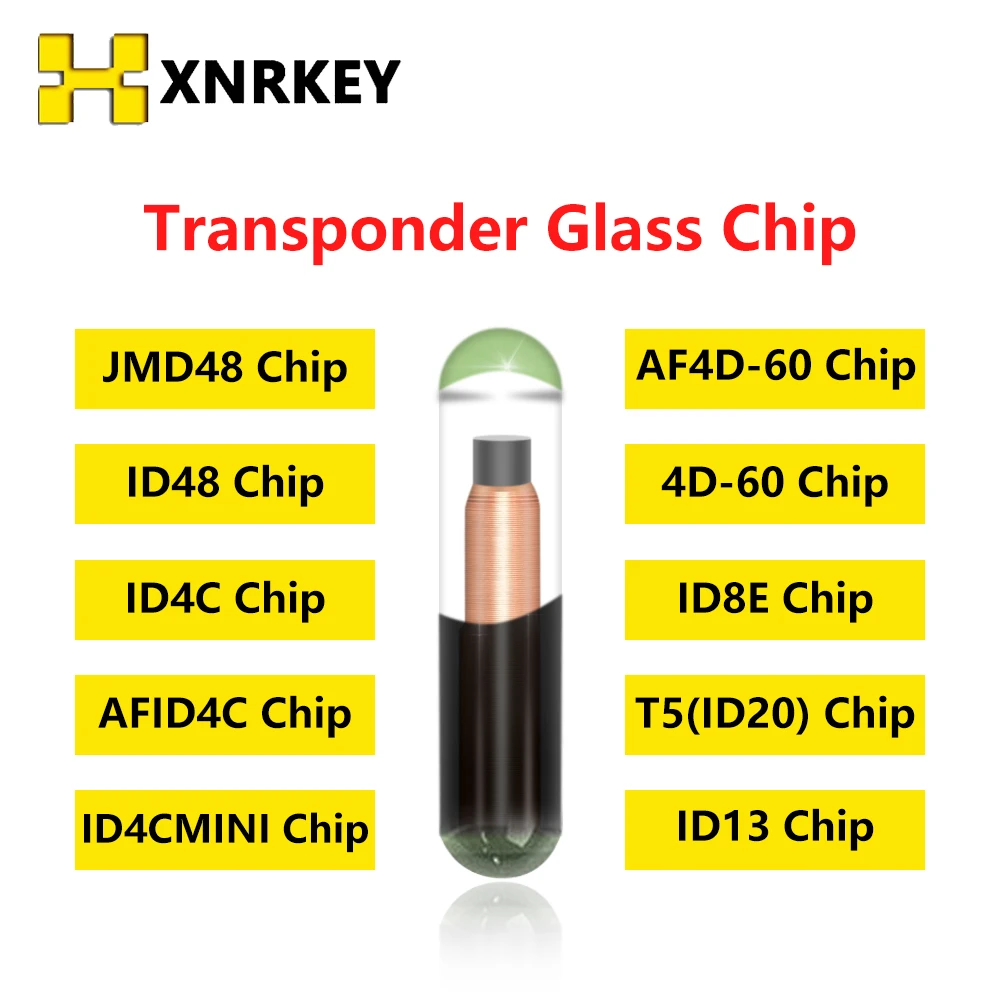 XNRKEY JMD48 AF4D-60 ID48  ID4C ID8E T5(ID20) ID4CMINI ID13 Original and Aftermarket Transponder Car Key Glass Chip
