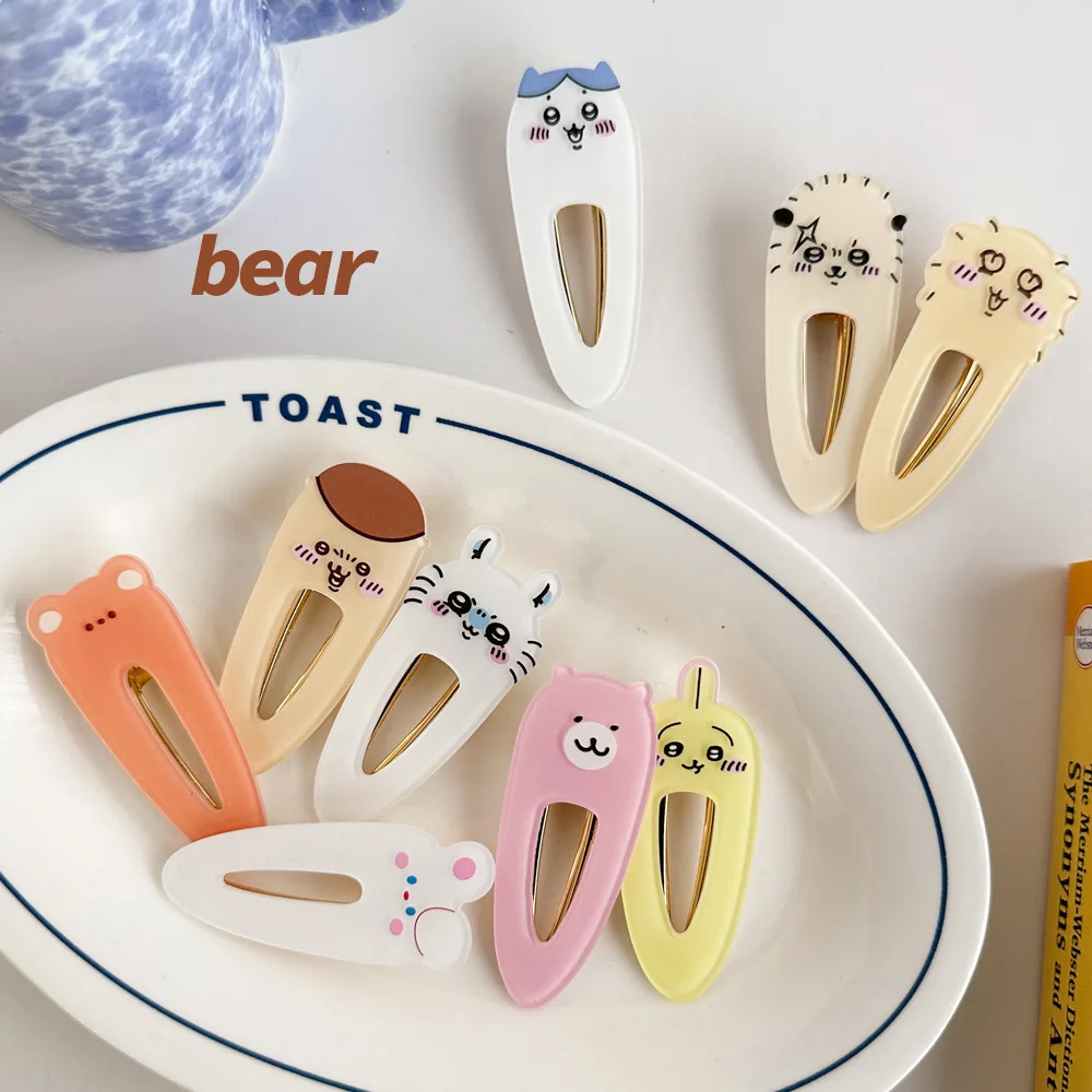 

Chiikawa Usagi Hachiware Cartoon Animal Hair Clip Female Forehead Fringe Side Hair Clip Cute Student Headwear Hair Accessories