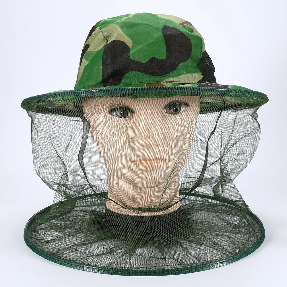 Beekeeping Suit Beekeeping Clothing Camo Beekeeping Hat Head Face Protection Veil Mask Bug Insect Anti-mosquito Safety Prevention Head Net