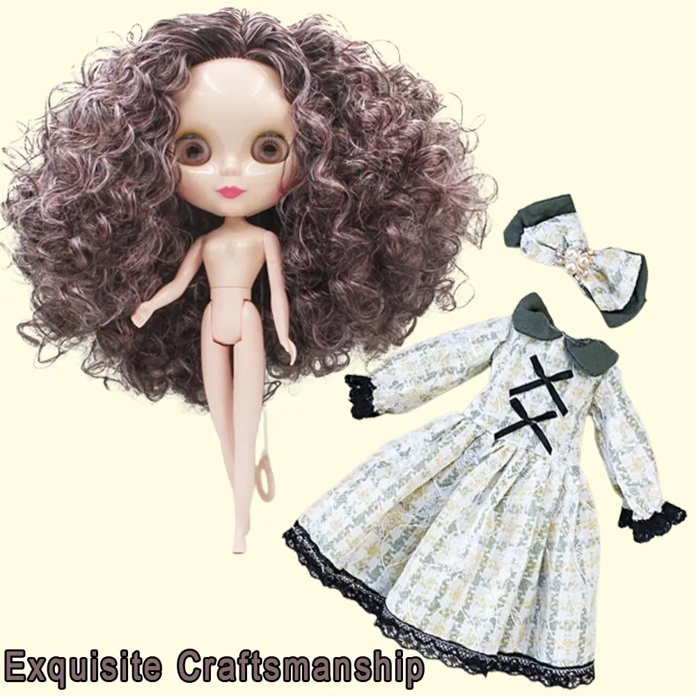 DBS Blyth 7 이동식 관절 소녀 원피스, 3D 눈 장난감, 옷 포함, 어린이 장난감, 소녀 선물, 30cm