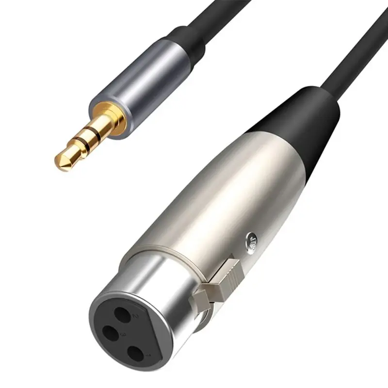 

1.5m XLR(3-pin) To 1/8 Inch Jack TRS Cable 3.5mm Male To XLR Female Stereo Balanced Cable Interconnect Cord for Microphone Mixer