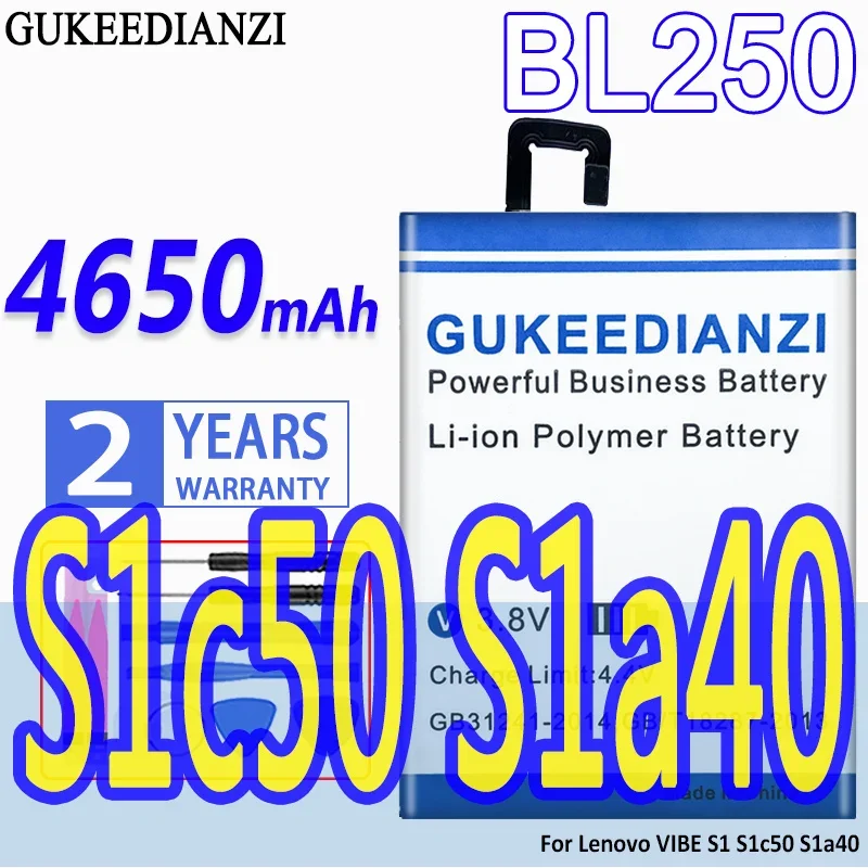 

High Capacity GUKEEDIANZI Battery BL250 4650mAh For Lenovo VIBE S1 S1c50 S1a40