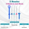 Waterpulse Electric Water Flosser Oral Irrigator, 800ML Large Capacity Dental Water Hygiene Flossing Teeth Cleaner with 5x Tips 4
