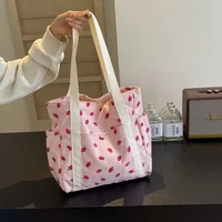 Sac à main frais et doux pour filles, sac à bandoulière imprimé en velours côtelé haut de gamme, sac sous les bras pour loisirs Shopping banlieue pour femmes 1