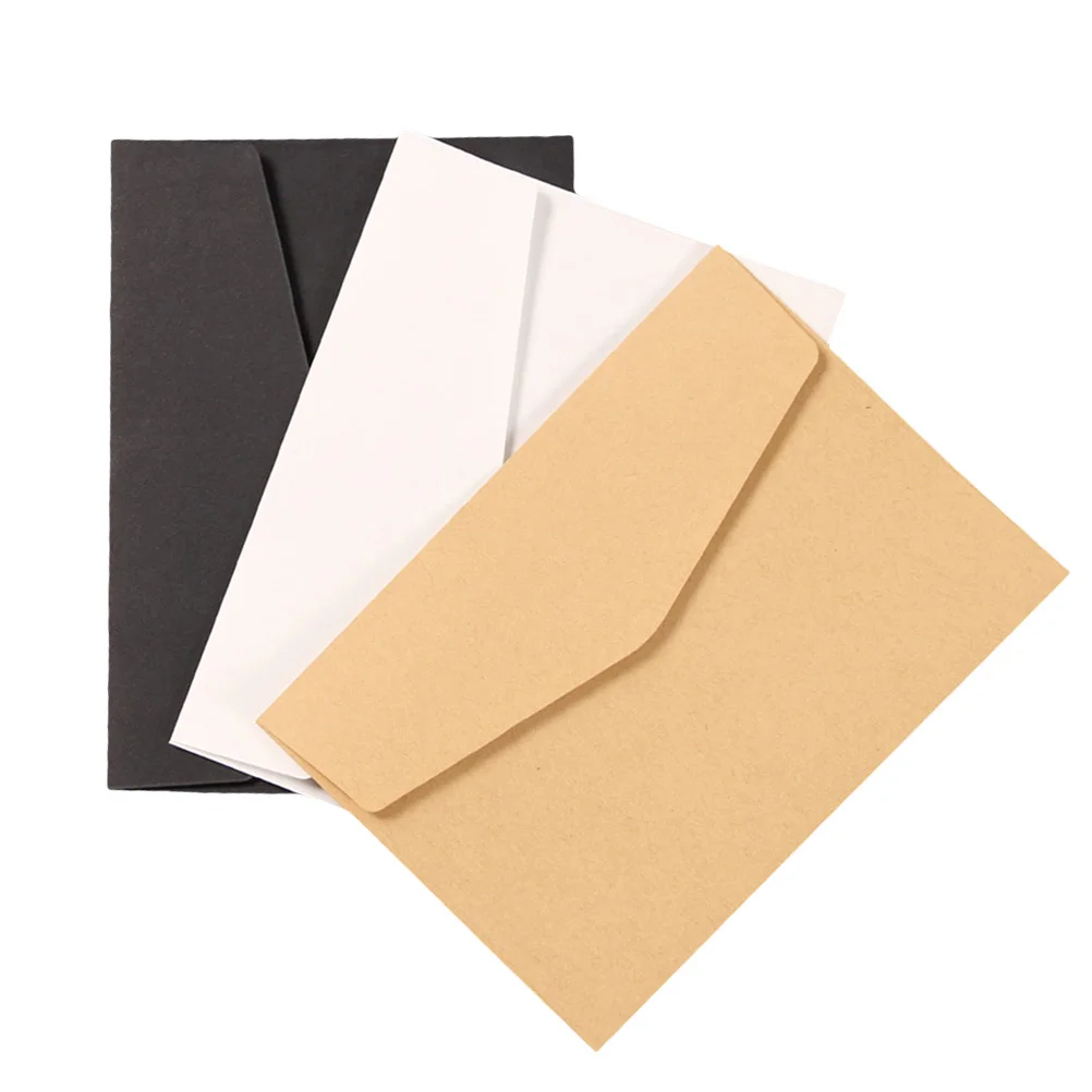 

24pcs Kraft Paper European Style Vintage Business Envelope Gift Postcard Envelopes (Black, White and Beige Color)