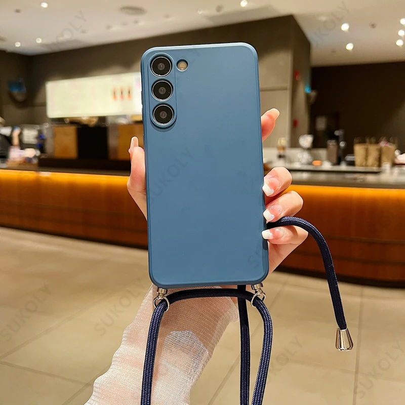 Crossbody Lanyard Soft Liquid Silicone Phone Case