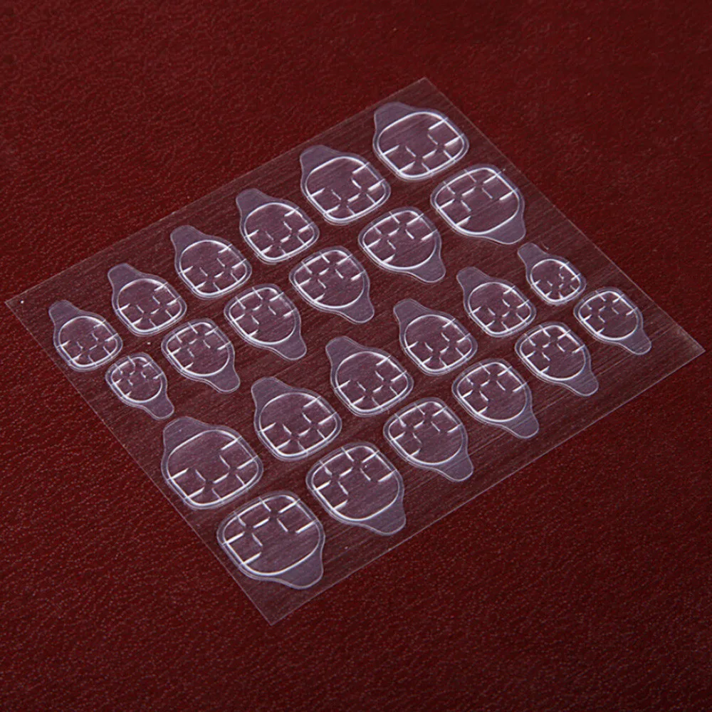 

24PCS/ Board Transparent Double Sided Adhesive Tapes Stickers False Nails Glue Nail Tips Extension Decal Tools NA031