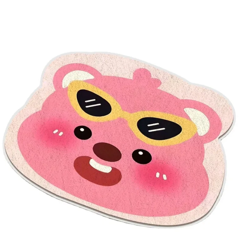 

60x90 см Большой размер симпатичный Бобр Loopy Коврик для пола утолщенный для ванной комнаты, спальни имитация кашемира впитывающий воду нескользящий ковер