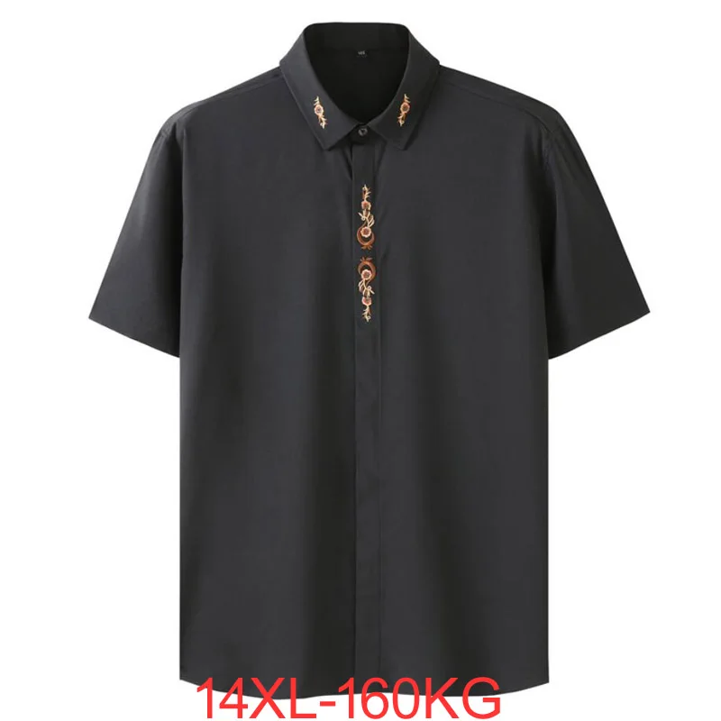 

plus size 14XL 160kg spring men formal shirt short sleeve dress shirt office shirt purple wedding oversize shirt red 58 54