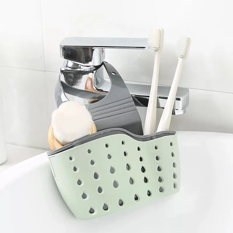 Kitchen Storage Rack Double-layer Sink Hanging Bag Kitchen Rack Faucet Sponge Holder Storage Hanging Basket Kitchen Storage Rack Sink Accessories