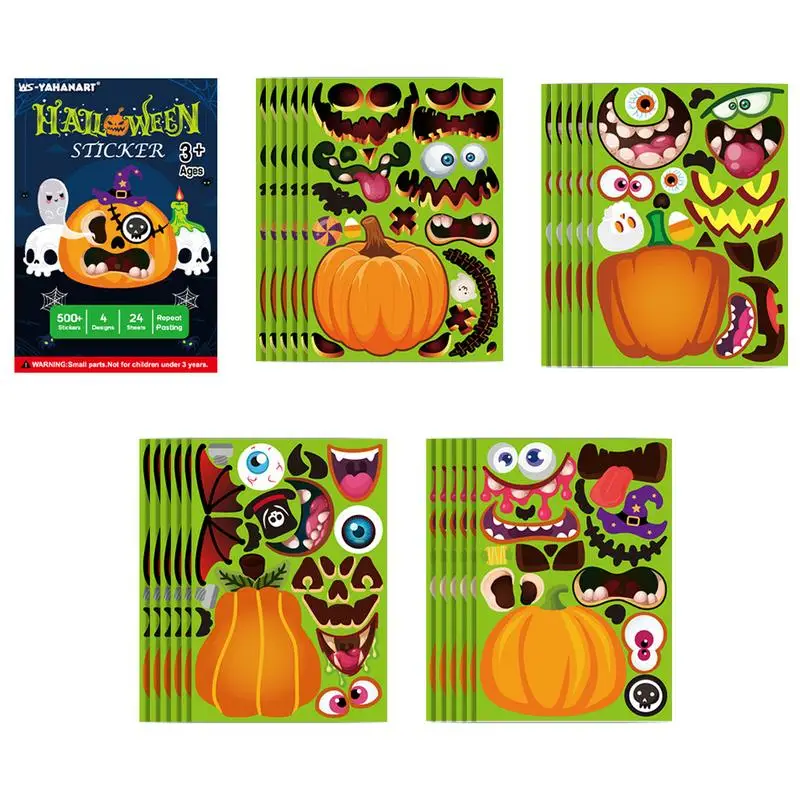 

Halloween Stickers Funny Decal With Pumpkin 24PCS Spooky And Fun PVC Stickers For DIY Envelope Scrapbook Halloween Party