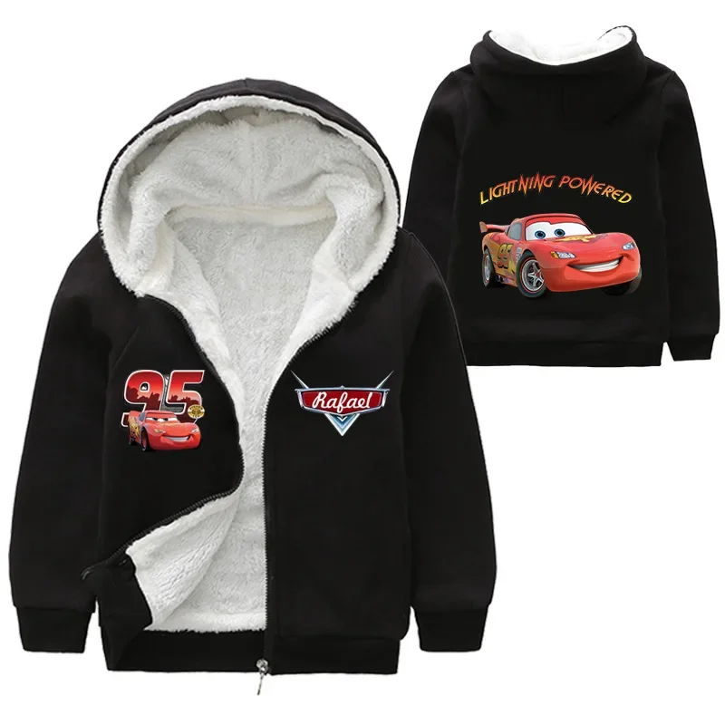 Children Winter Thick Coat Cartoon Pixar Cars Lightning McQueen Baby Boy Outerwear Kid Girl Zipper Jacket Pullover Overcoat 2-16 children outerwear