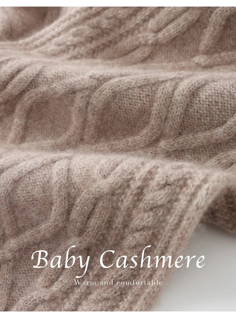Neue 100% Kaschmir frauen Schal Verdickt Warme Lange Einfarbig Twisted Gestrickte Hals Wärmer Unisex Herbst Winter Schal – Detail 15
