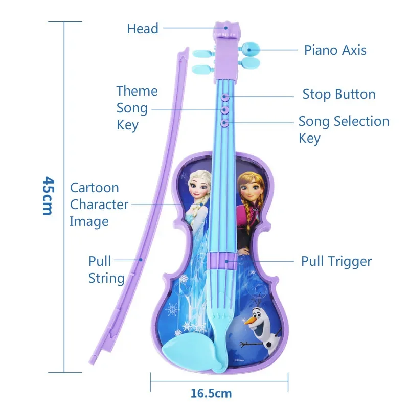 Disney Frozen Princess violin Musical Instrument Sophia Simulated Musical Instruments Education Toys Gift