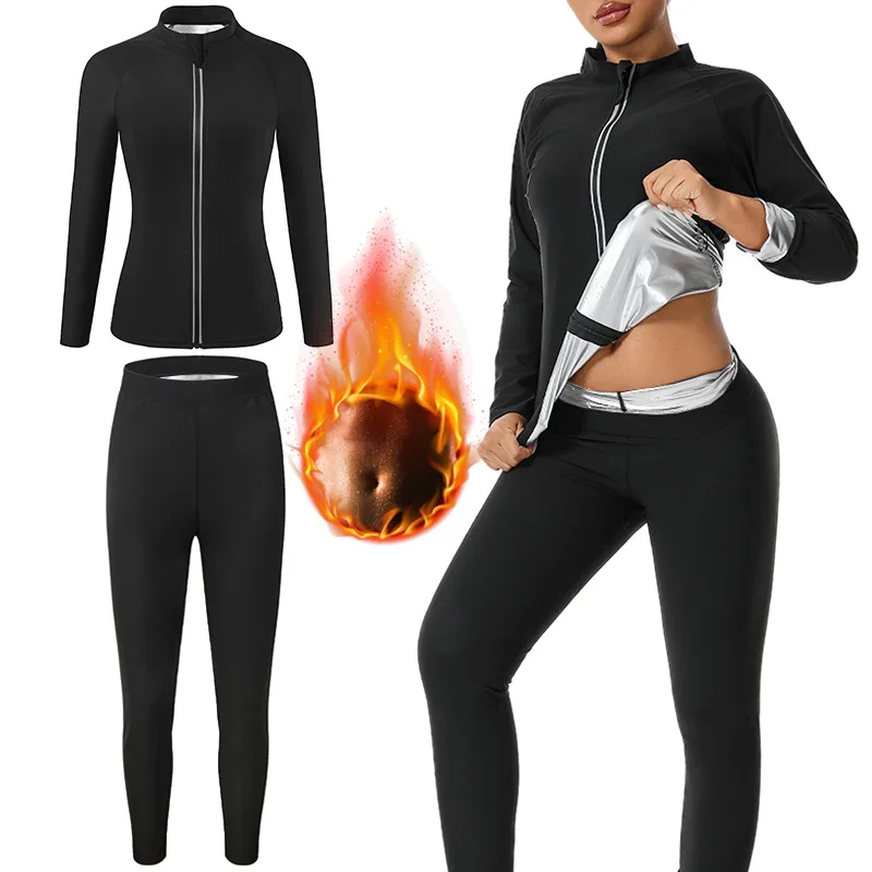 Fitness Shaping Clothing Long Sleeve Yoga Sportswear for Women Sweat Inducing Outdoor Running Gymnastics Yoga Fat Burning Suit