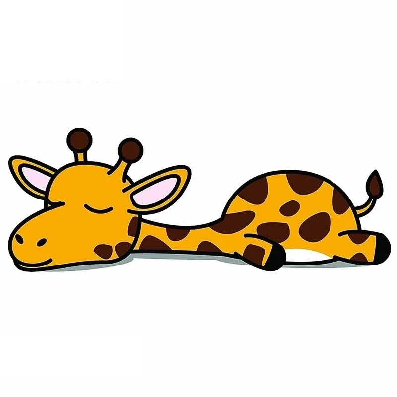 

Car sticker for cute sleepy lazy giraffe cartoon vinyl sunscreen waterproof