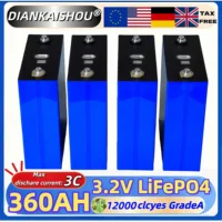 Nouvelles cellules LiFePO4 3.2V 360Ah pour système solaire 48V DIY, idéales pour véhicules électriques, bateaux et camping, sans taxes. 1