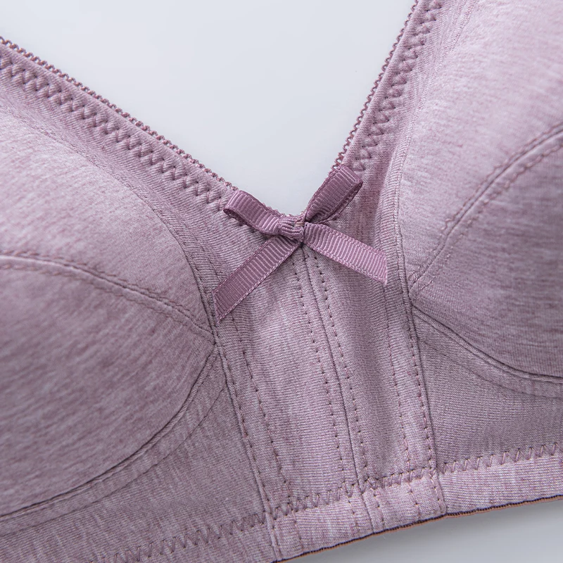 Women's Lace Bra Ultra-Thin Large Chest Gathered Anti-Sagging Adjustable Size Wireless New Style Underwear 5