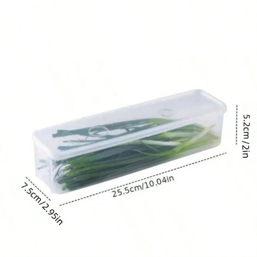 1/2/4PCS Fresh Box Refrigerator Storage Boxes Scallions Food Container with Lid Cold Crisper Sealed Kitchen Fresh Fruit Fridge O 6