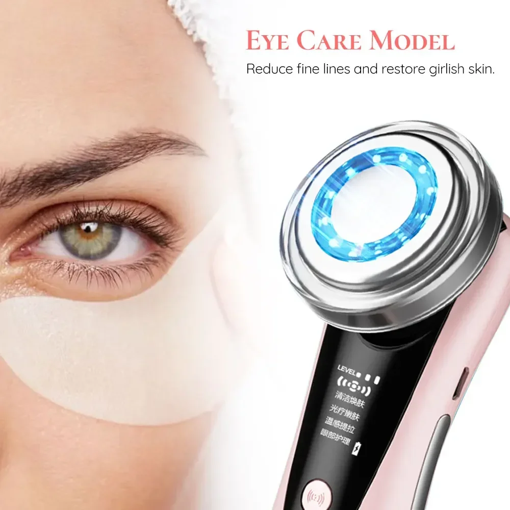 Neck Face Massager 4 In 1 Beauty Device Red&blue Light Therapy Skin Rejuvenation Skin Tightening Eye Care Facial Cleansing Face Lift Face Massager