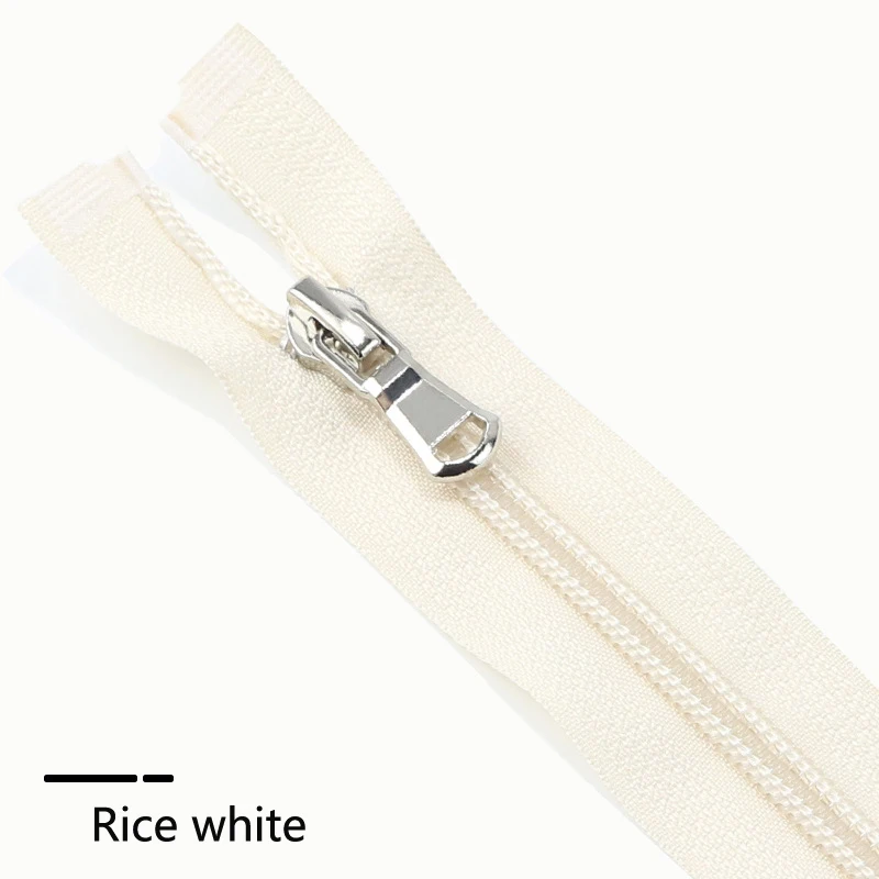 Set of 5 Nylon Open-End Zippers (40-80cm) in 13 Colors for Tailoring and Sewing Crafts
