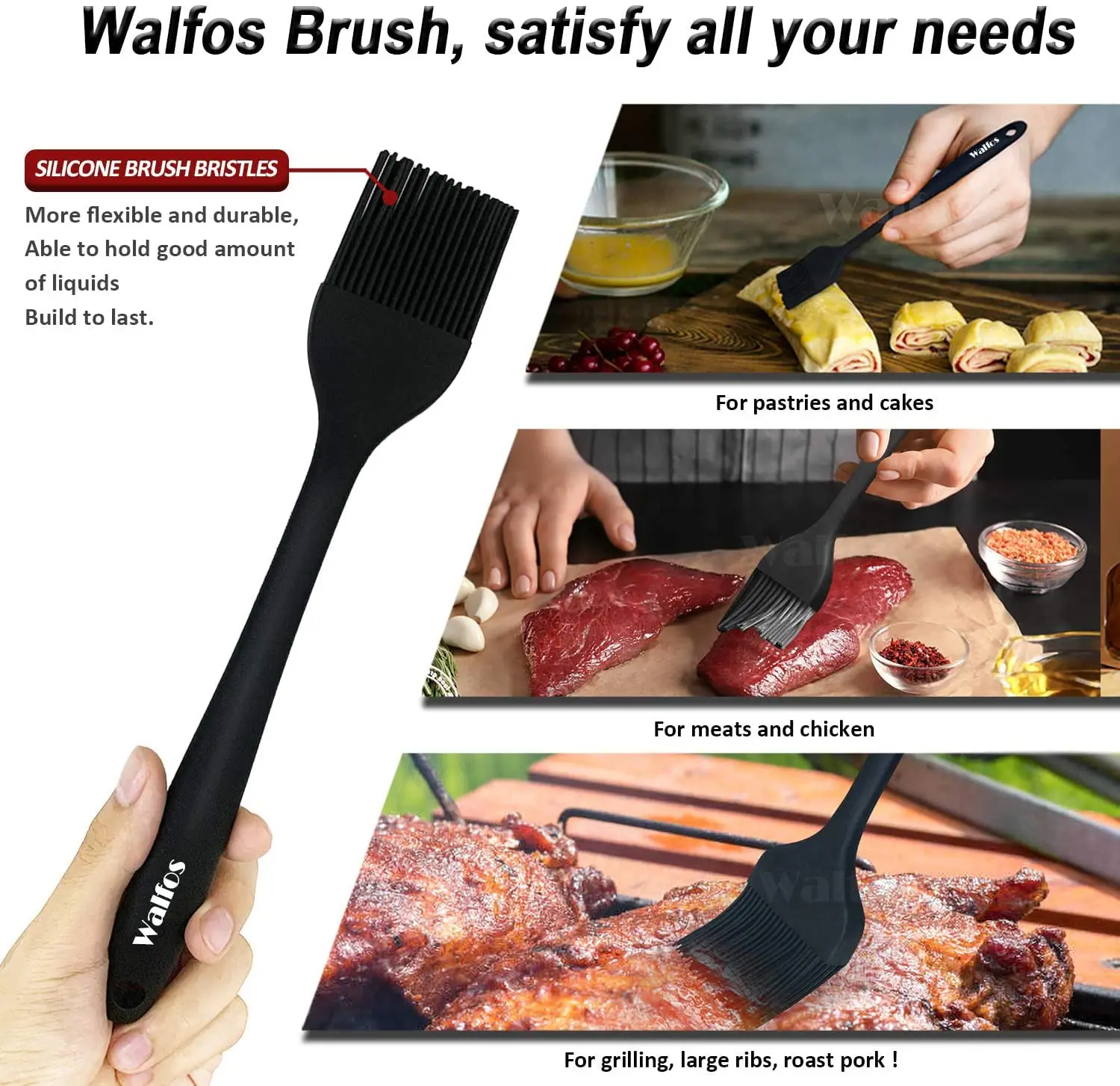 Silicone Bbq Oil Brush Heat Resistant Pastry Basting Brush Cake Bread Butter  Grilling Baking Brush Kitchen Cooking Bbq Tools - Bbq Tools - AliExpress