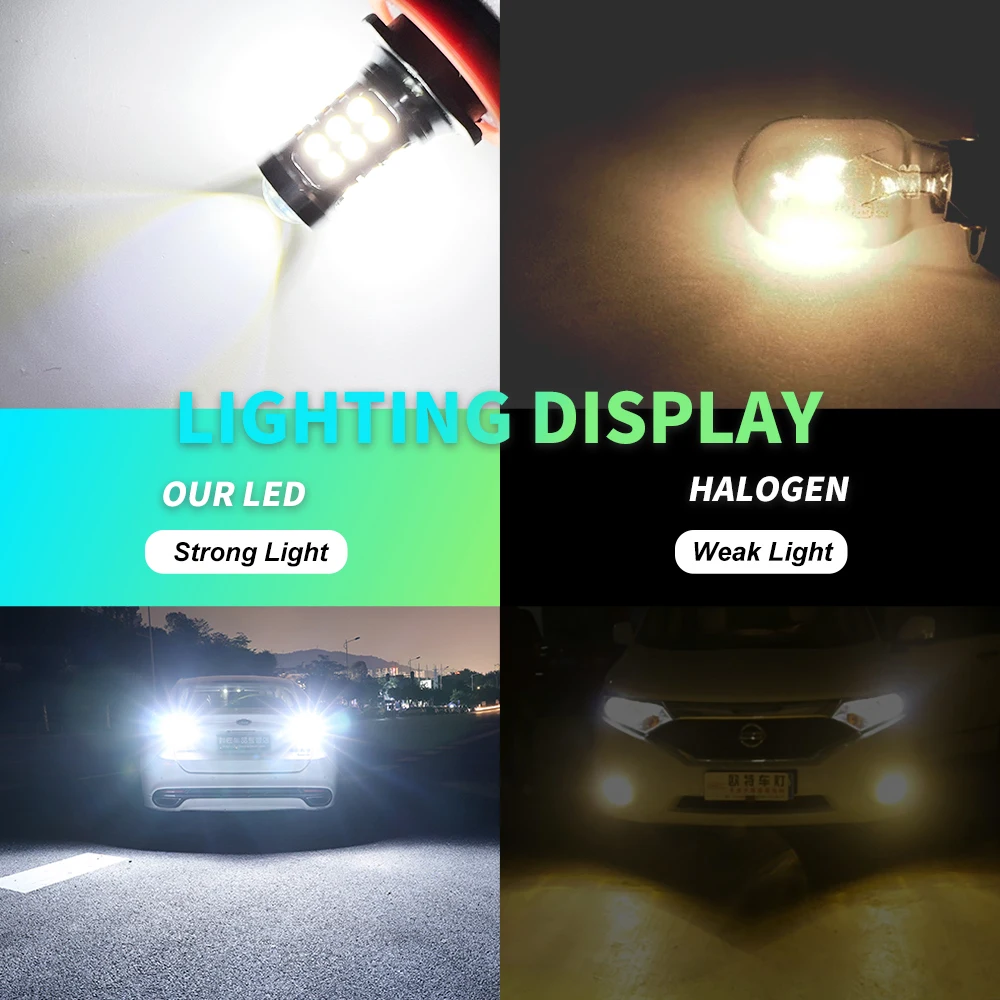 2PCS h8 h16 led fog light 33SMD H11 Led Fog Lights H4 H7 H9 LED BULBS 9006  HB4 9005 hb3 FOG LAMP psx24w p13w car front fog light - AliExpress