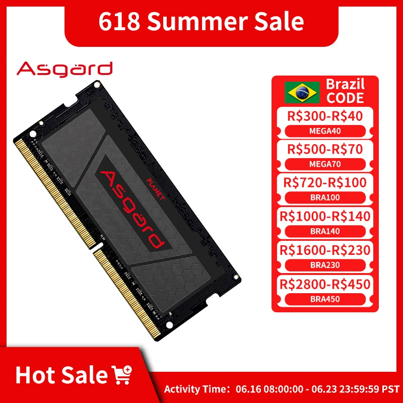 Memória RAM para notebook Asgard DDR4