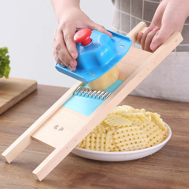 Potato Cutter Potatoes Grid Slicer Solid Wood Vegetable Cutters Fries  Potato Cutter Grid Wipe Wave Knife Kitchen Gadgets - AliExpress