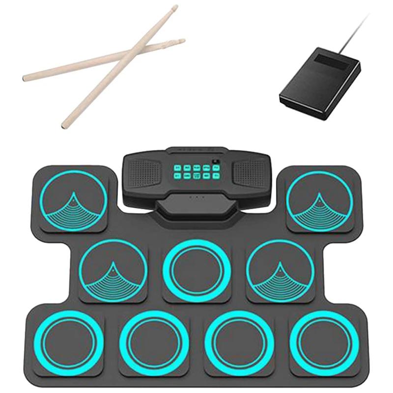 electronic-drum-set-para-iniciantes-drum-stick-pedal-acessorios-9-drum-pads-jogar-jogos