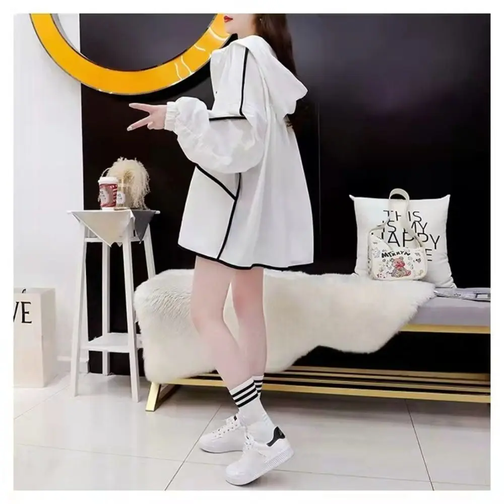 Polyester Women Sunscreen Hoodie Breathable Outdoor Sports UV Protection