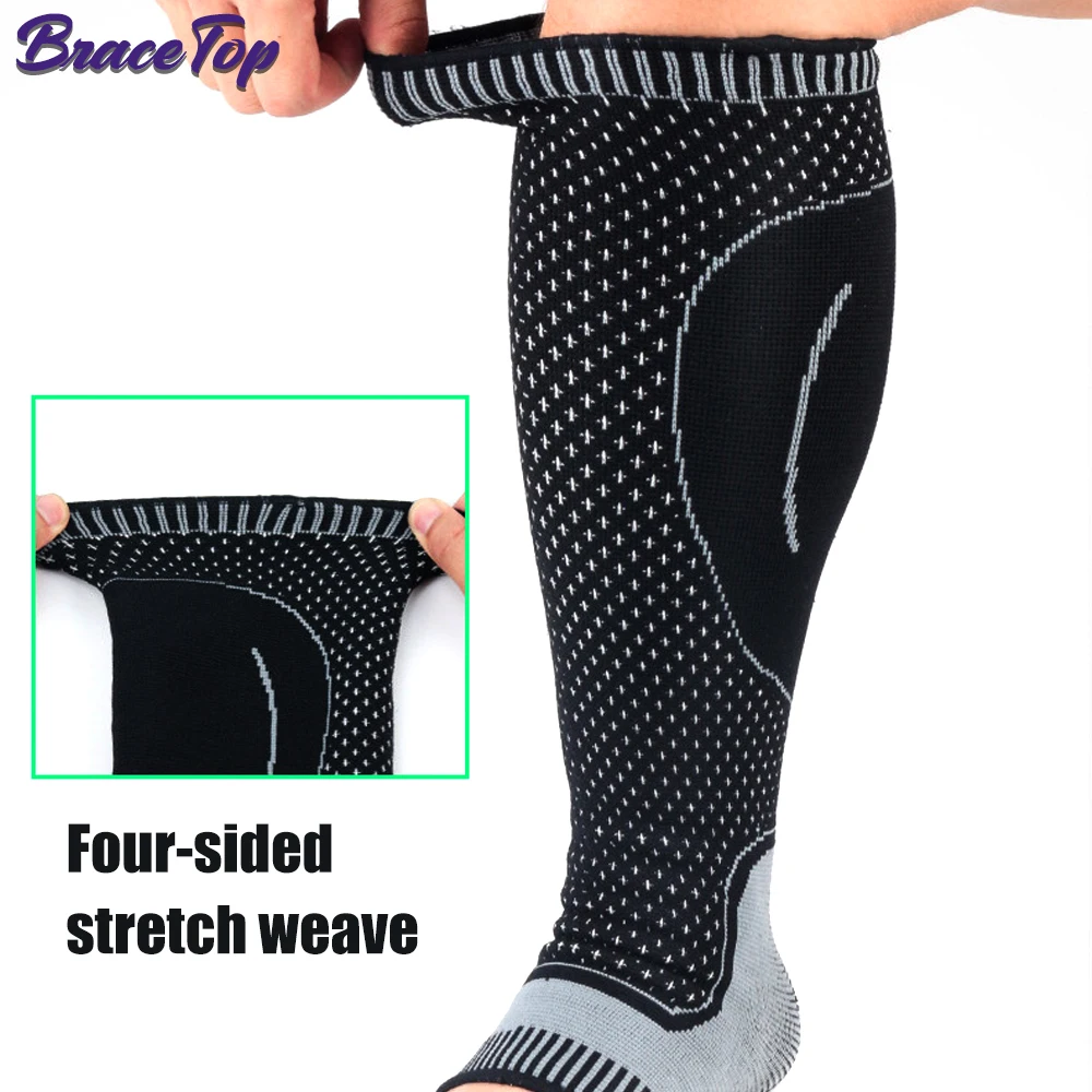 1 PCS Running Compression Socks Orthopedic Support Knee High Stockings Calf Ankle Protector for Football Skiing Varicose Veins calf compression sleeves calf compression sleeve