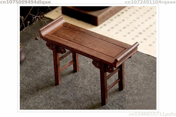 Miniature Wooden Sorting Table Coffee Tea Sets Pedestal Figurines Vase Flower Pot Display Stand Bonsai Plant Decorative Shelves