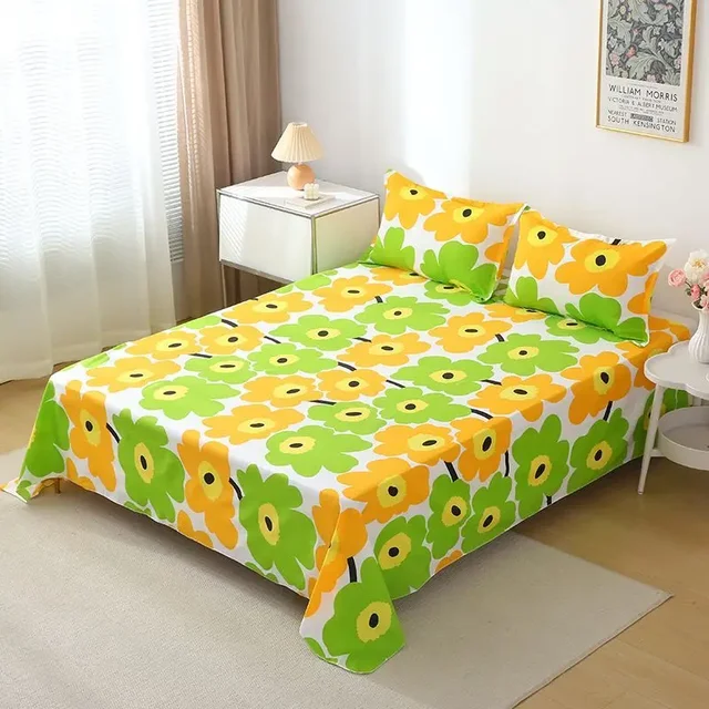 ‌Bohemian Bed Sheet Set - 400TC Mediterranean-Style Cotton with Fade-Resistant Dye for Dorm Essentials 4