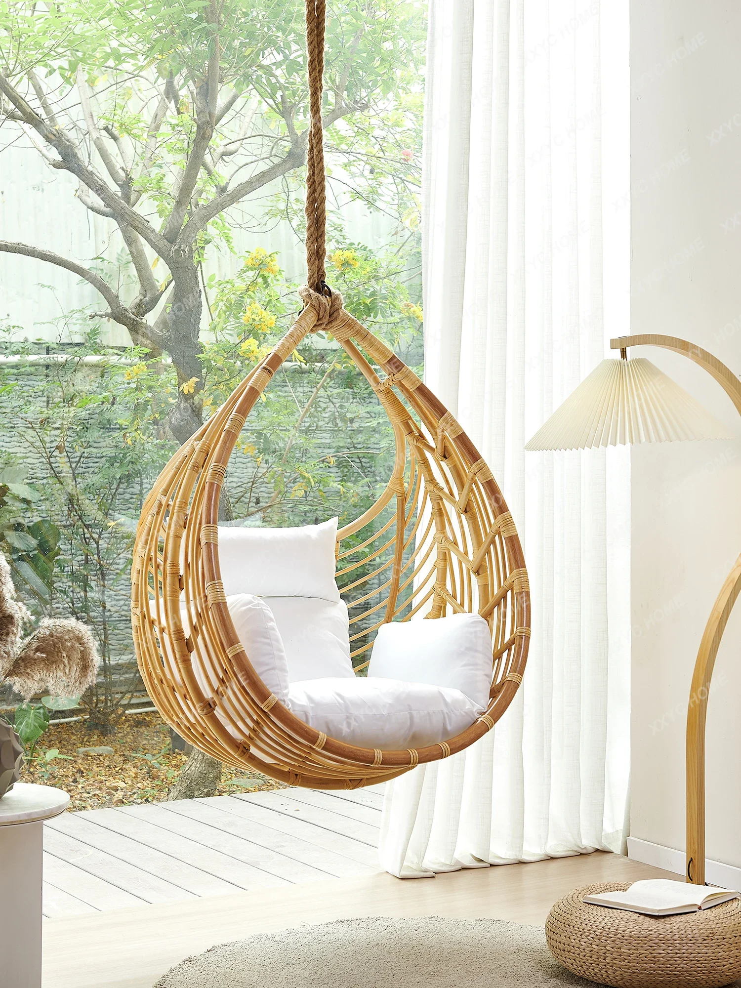 

Balcony Home Glider Leisure Basket Indoor Swing Girly Bedroom Hammock Outdoor Rattan Chair Hanging Cradle Chair swing