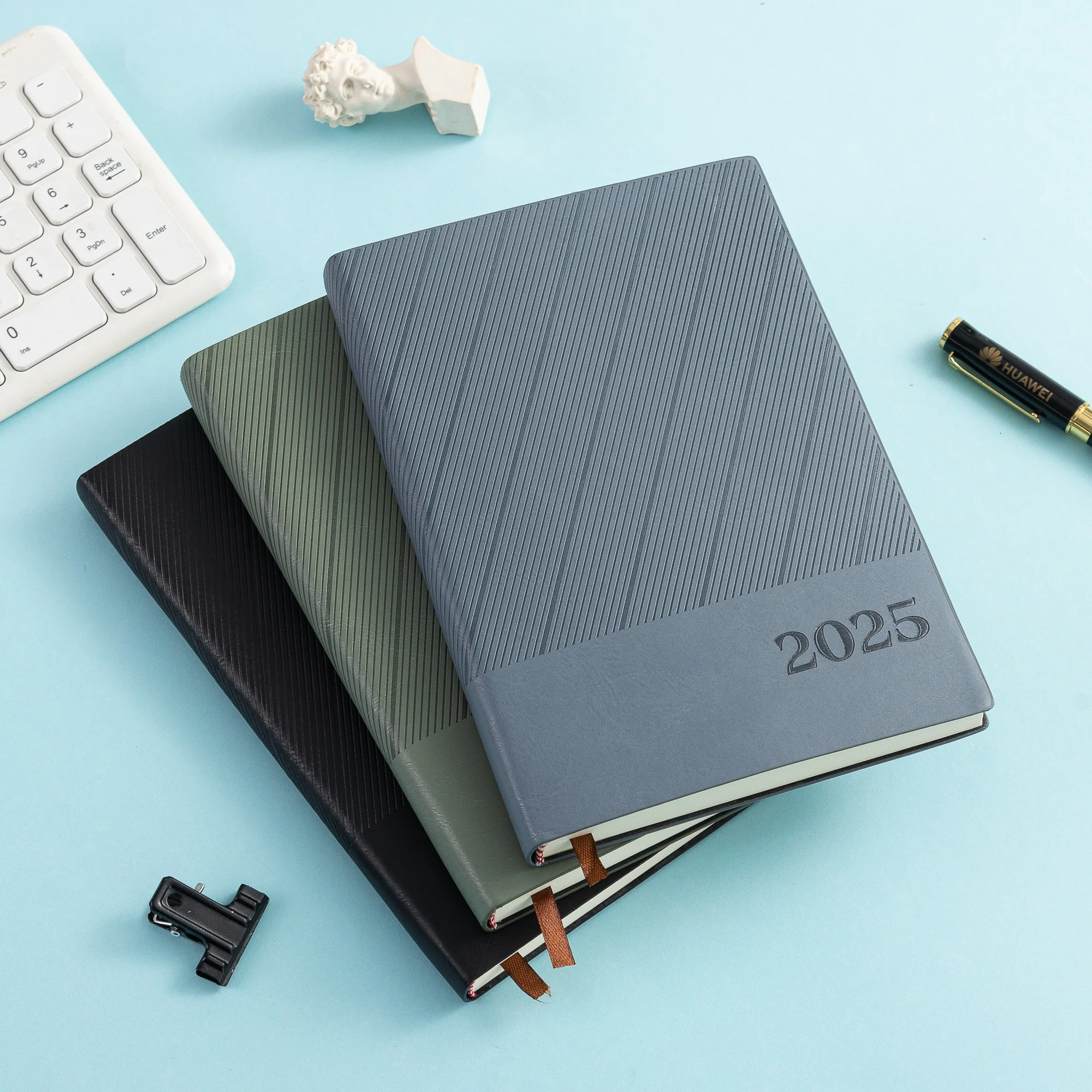 A5 Daily Planners Schedule Notebooks 365 Days Calendar Journal Leather Cover School Office Supplies