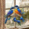Blue Hummingbird Suncatcher 2D Acrylic Bird Wind Chime with Chain Hanging Pendant for Home & Garden Door Decoration 2