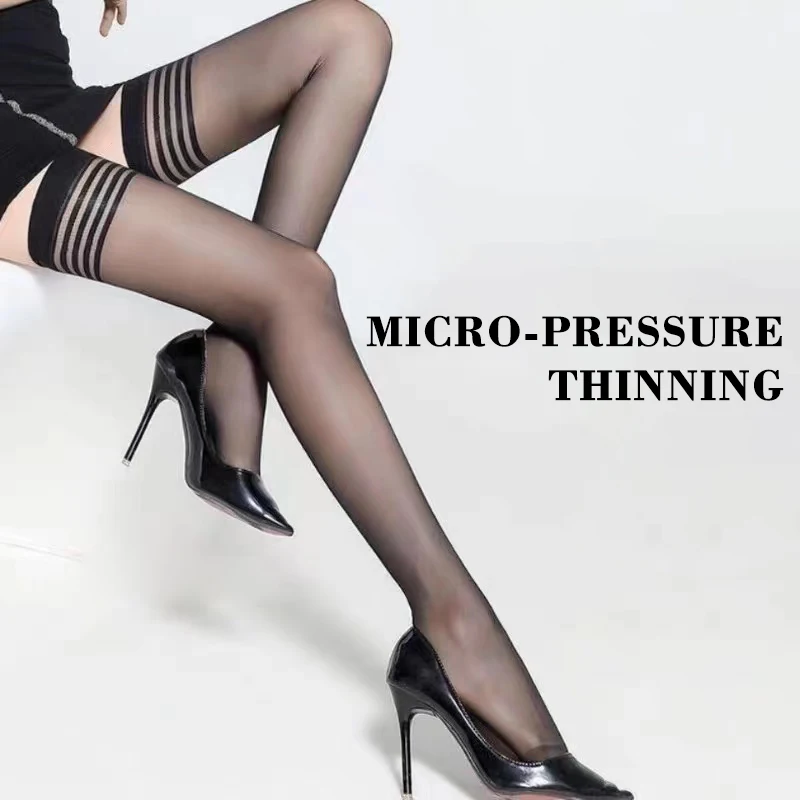Ultra Thin Anti-Hook Breathable Striped Over The Knee Stock Summer Women Stocking Flesh-Colored High Tube Sock women socks women pantyhose skin color tights