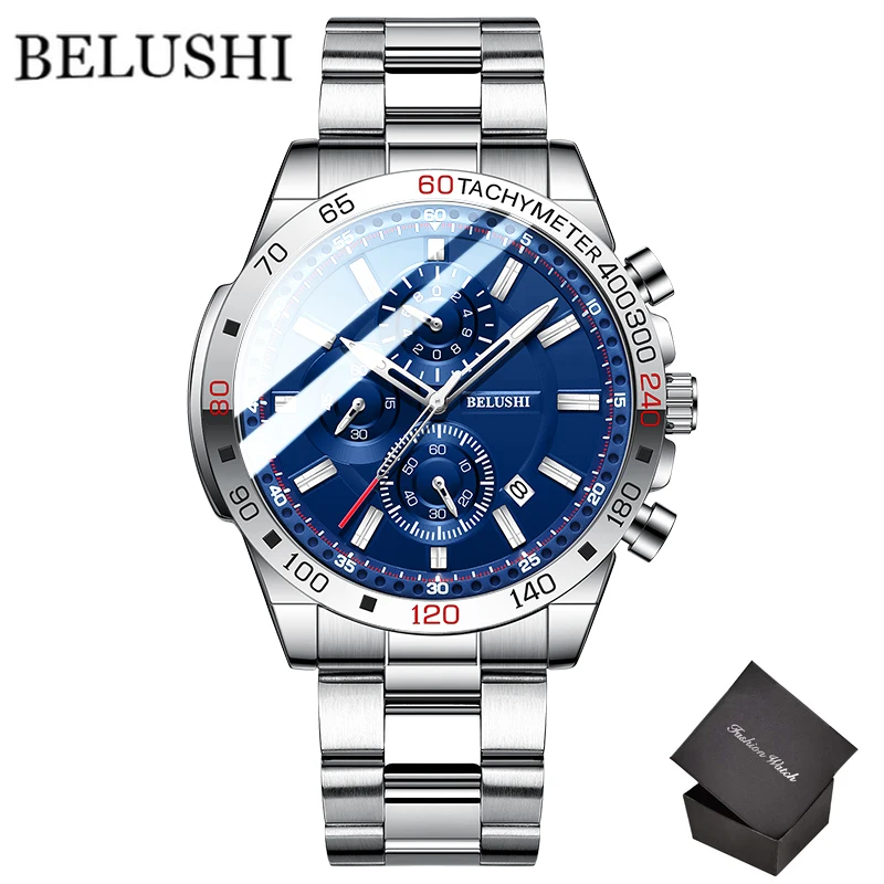 2022 Top Luxury Brand Watches For Men Sport Waterproof Quartz Men Watches Business Chronograph Stainless Steel Relogio Masculino 