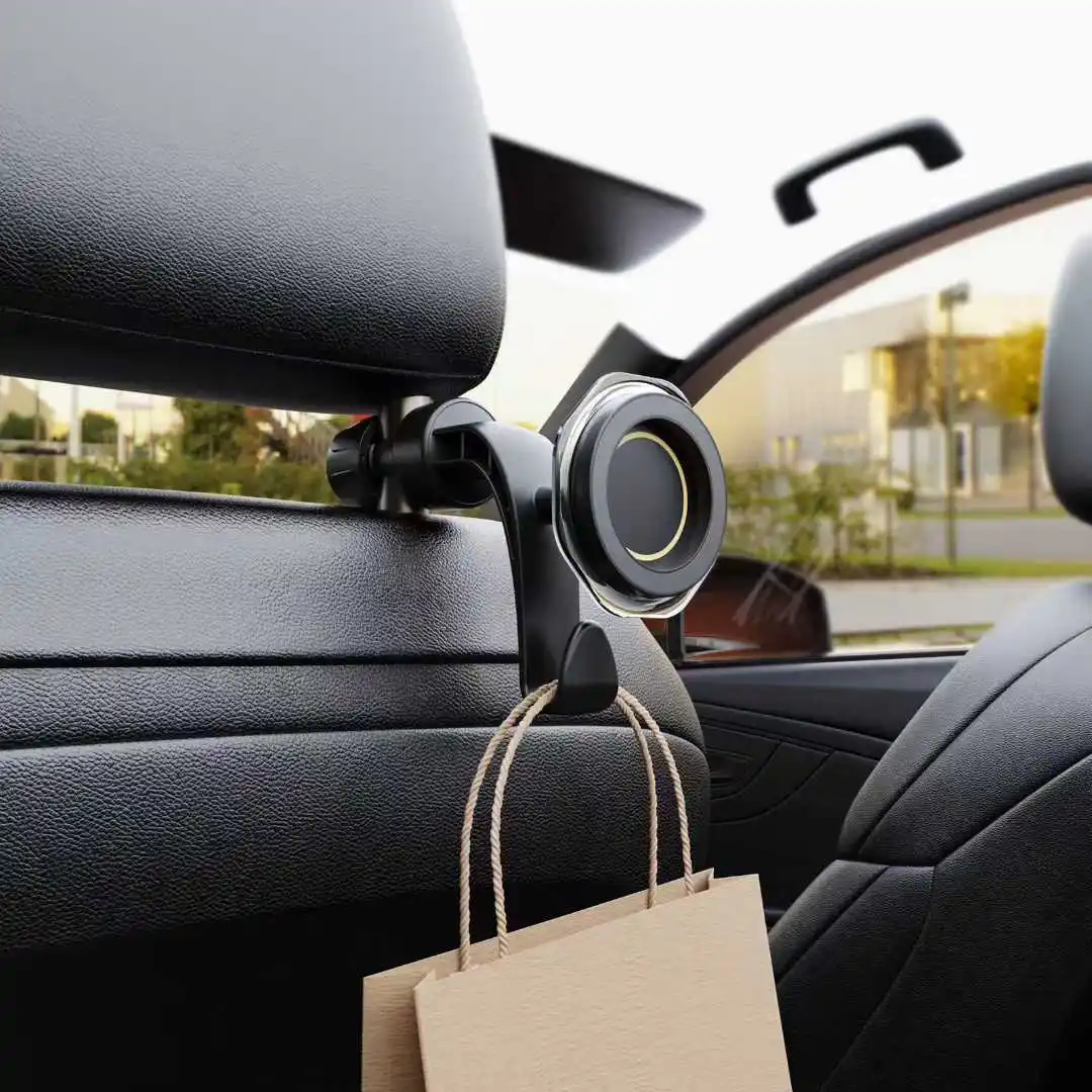 Car Rear Headrest Phone Stand with 360 Degree Rotation