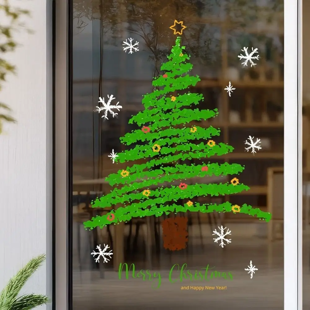 Reusable PVC Christmas Window Stickers for Home Decor