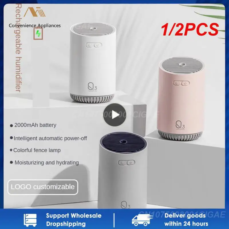 

1/2PCS Wireless Air Humidifier With 2000mAh Battery Cool Mist Ultrasonic Electric Essential Oil Diffusers Aromatherapy Diffuser