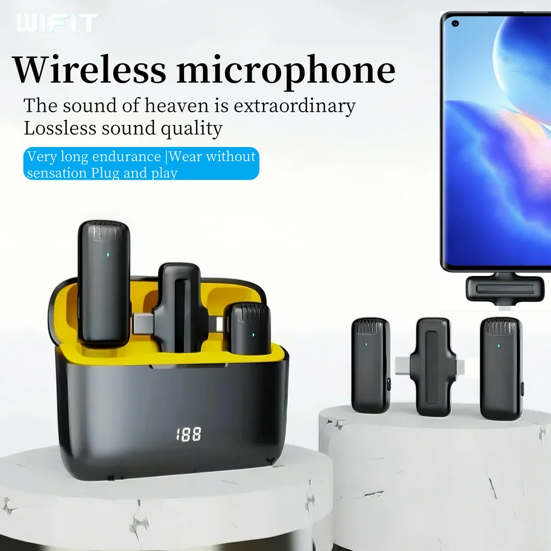 Wireless lavalier microphone/portable charging case microphone/audio and video recording iPhone Android computer live game