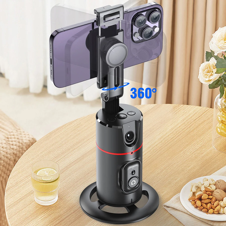 

MAMEN 360° Face Tracking Gimbal Desktop Phone Holder with Remote Control for iPhone Android Smartphone Livestream Selfie Vlog