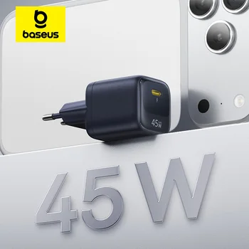 Caricabatterie Baseus 45W GaN per iPhone 17 16 15 Pro Max Samsung Galaxy, Caricatore Rapido USB C Portatile PD