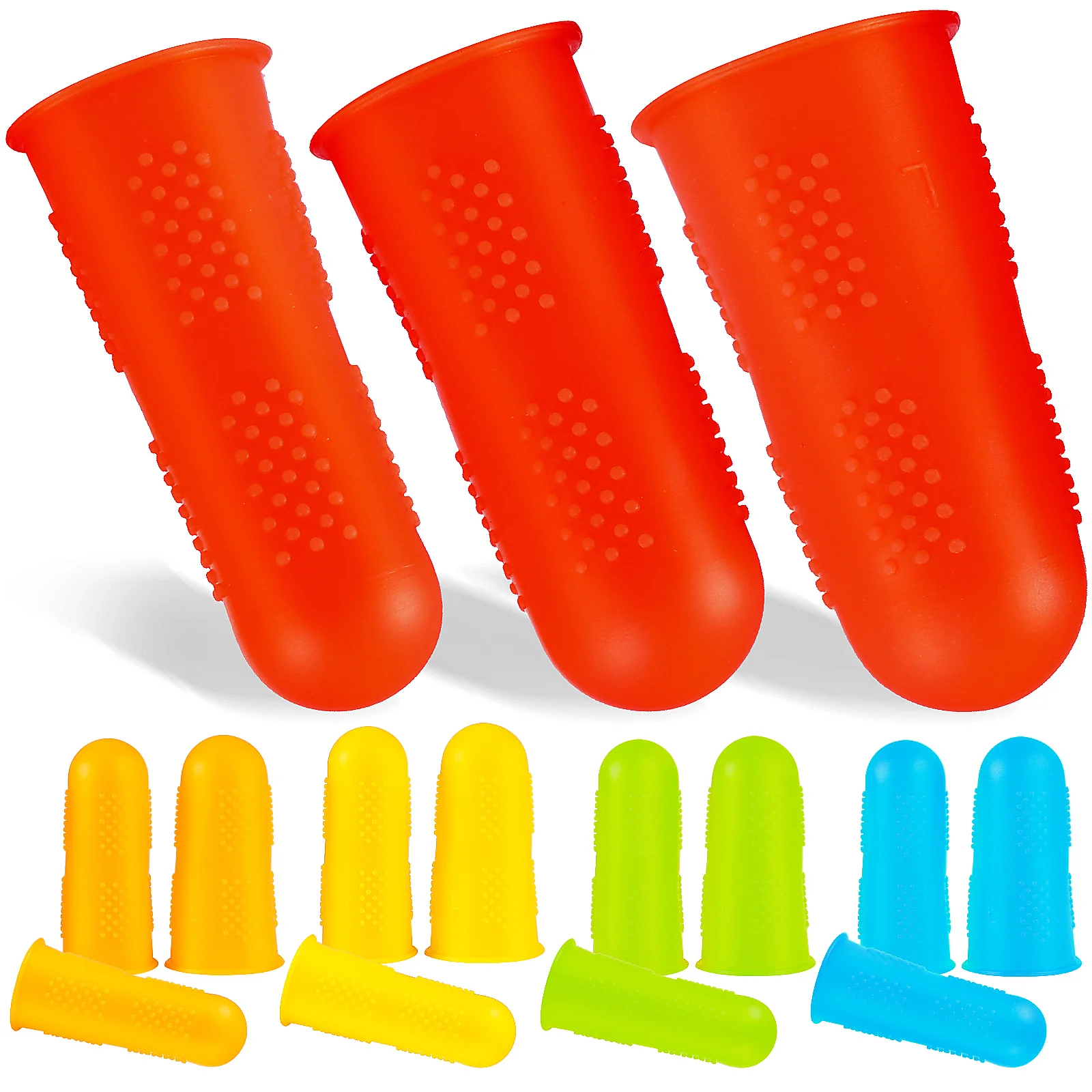 

15 Pcs Finger Protectors Silicone Finger Covers Guards for Sewing Gardening Adhesives Scrapbooking Needlework