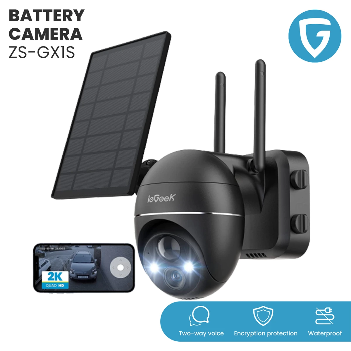Iegeek Ptz Wireless Surveillance Battery Camera Home Security Camera